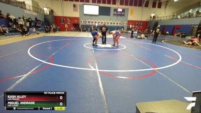 215 lbs 1st Place Match - Miguel Andrade, Los Lunas vs Kash Alley, Las Cruces