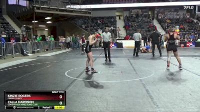 110 lbs 2nd Place Match - Kinzie Rogers, Chase County vs Calla Hardison, Cougar Kids Wrestling Club