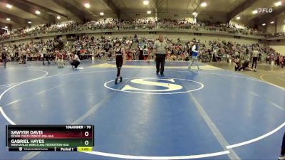 70 lbs Cons. Round 2 - Gabriel Hayes, Wentzville Wrestling Federation-AAA vs Sawyer Davis, Ozark Youth Wrestling-AAA