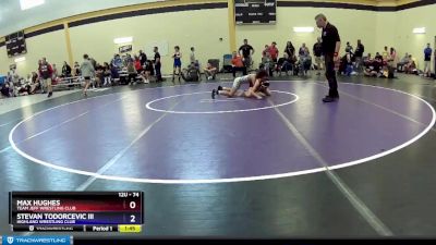 74 lbs Cons. Round 1 - Max Hughes, Team Jeff Wrestling Club vs Stevan Todorcevic Iii, Highland Wrestling Club