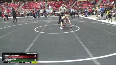 46 lbs Champ. Round 2 - Liam Abbott, Blue Pride vs Brady Culwell, Dodge City Wrestling Academy