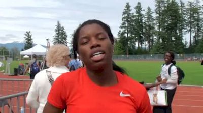 Perdita Felicien after 100 hurdles win at Harry Jerome International Track Classic 2011