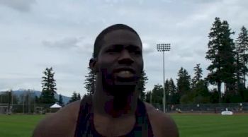 Rae Edwards after 100 meter win at Harry Jerome International Track Classic 2011