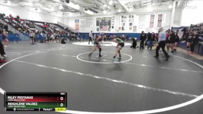 100 lbs Cons. Round 6 - Riley Pestanas, Long Beach Poly vs Reighlene Valdez, Long Beach Poly