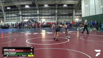 125 lbs Cons. Round 2 - Greg Fischer, Wesleyan University (Connecticut) vs Taisei Karachi, New York University