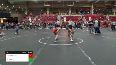 76 lbs Cons. Round 5 - Christian West, Maize Wrestling Club vs Sawyer Blue, Paola Wrestling Club