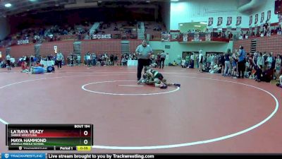 95 lbs Semifinal - La`Raya Veazy, Snider Wrestling vs Maya Hammond, Angola Middle School