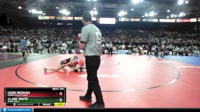 G 138 lbs Semifinal - Clare Waite, Boise Girls vs Josie Redman, Marsh Valley Girls