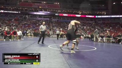 3A-220 lbs Cons. Round 2 - Jacob Mohler, Valley, West Des Moines vs Daniel Sokolik, Fort Madison