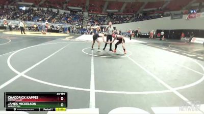 3A-160 lbs Champ. Round 1 - Chaddrick Kappes, North Valley vs James Mickelson, Warrenton