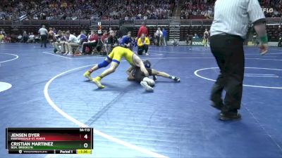 1A-113 lbs Cons. Round 2 - Jensen Dyer, Martensdale-St. Marys vs Cristian Martinez, BGM, Brooklyn