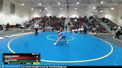 138 lbs Cons. Round 7 - Kaleb Gleim, Dubois vs Kolbe Merritt, Star Valley