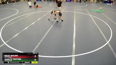 84 lbs Round 1 - Madilyn Trottier, Apple Valley vs Haley Walser, New Prague