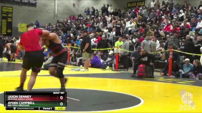 205 lbs Champ. Round 2 - Jaxon Denney, Desmond Middle School vs Ayden Campbell, Red Wave Wrestling