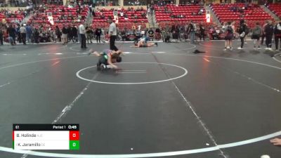 61 lbs Cons. Round 4 - Karson Jaramillo, Duran Elite vs Bayne Holinde, Hoisington Jr Cardinals