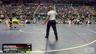 1A 132 lbs Quarterfinal - Jack McArthur, Uwharrie Charter Academy vs Carson Worrick, Alleghany