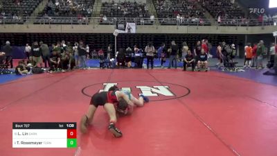 100 lbs Quarterfinal - Liam Lin, Garnerville, NY vs Tristan Rosemeyer, Turnersville, NJ