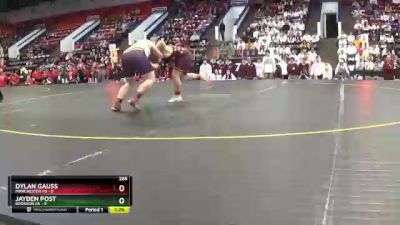 285 lbs Quarterfinals (8 Team) - Jayden Post, Bronson HS vs Dylan Gauss, Manchester HS