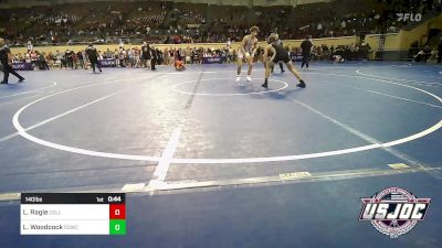 140 lbs Consi Of 16 #1 - Luke Ragle, Collinsville Cardinal Youth Wrestling vs Logan Woodcock, D3 Wrestling Cluib