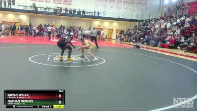 144 lbs Semifinals (8 Team) - Jamar Wells, Caravel Academy vs Nathan Hughes, Saint Mark`s