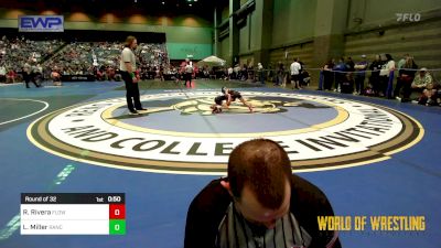 46 lbs Round Of 32 - Rhyan Rivera, FLOW Academy vs Lilah Miller, Rancho Bernardo Wrestling Club (RBWC)