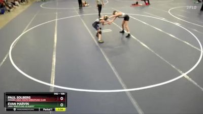 106 lbs Cons. Round 4 - Paul Solberg, Rogers Area Youth Wrestling Club vs Evan Marvin, JARO Wrestling Academy