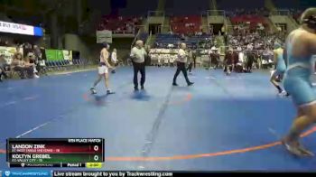 106 lbs Placement Matches (8 Team) - Koltyn Grebel, E2-Valley City vs Landon Zink, E1-West Fargo Sheyenne