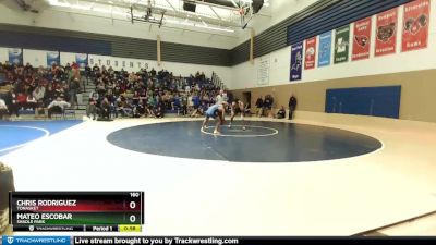 160 lbs 3rd Place Match - Chris Rodriguez, Tonasket vs Mateo Escobar, Shadle Park