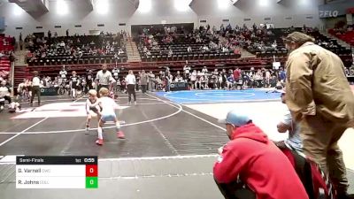 52 lbs Semifinal - Grayson Varnell, Claremore Wrestling Club vs Ryzen Johns, Collinsville Cardinal Youth Wrestling