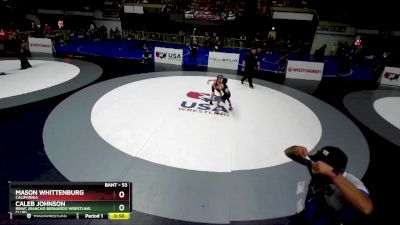 53 lbs Champ. Round 2 - Caleb Johnson, RBWC (Rancho Bernardo Wrestling Club) vs Mason Whittenburg, California