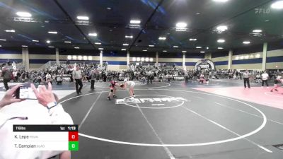 116 lbs Quarterfinal - Kaiden Lepe, Pounders WC vs Tomas Campian, Gladiator WC