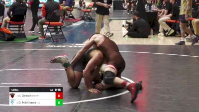 141 lbs Consi Of 8 #1 - Ian Oswalt, Brown vs Devin Matthews, Long Island University