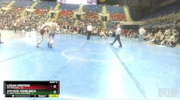 132 lbs Semis & 1st Wb (8 Team) - Stetson Gisselbeck, E1-West Fargo Sheyenne vs Logan Mertens, W2-Bismarck