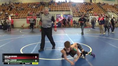 60 lbs Cons. Semi - Sofia Canan, Prodigy Wrestling Academy vs Nolan Byers, Disabato