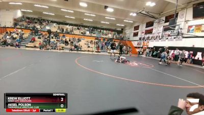 59 lbs Semifinal - Krew Elliott, Windy City Wrestlers vs Aksel Polson, Thermopolis Wrestling Club