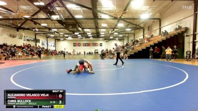 133 lbs Cons. Round 3 - Alejandro Velasco Velasco, Wabash vs Chris Bullock, Marian University - Ancilla