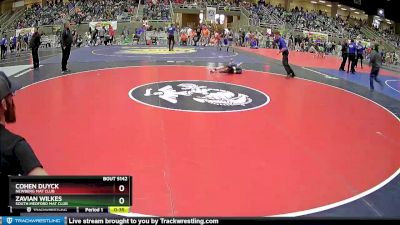 82 lbs Cons. Round 3 - Zavian Wilkes, South Medford Mat Club vs Cohen Duyck, Newberg Mat Club