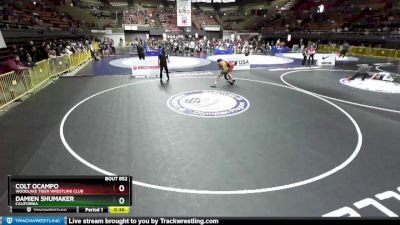 160 lbs Quarterfinal - Colt Ocampo, Woodlake Tiger Wrestling Club vs Damien Shumaker, California