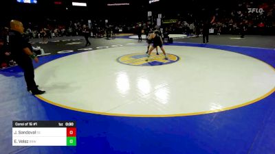 120 lbs Consi Of 16 #1 - Josiah Sandoval, Elk Grove (SJ) vs Evan Velez, Brawley (SD)