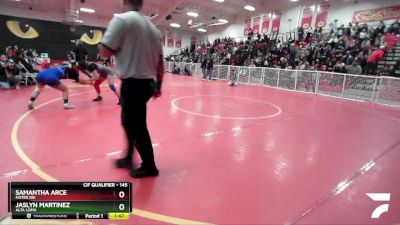 145 lbs Quarterfinal - Jaslyn Martinez, Alta Loma vs Samantha Arce, Mater Dei