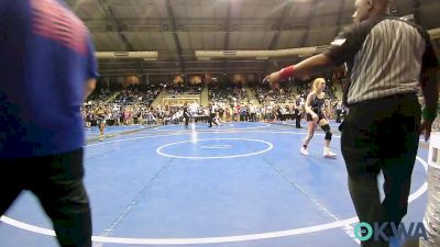 110 lbs Consolation - Gentry Shelton, Skiatook Youth Wrestling 2022-23 vs Kahlayah Brown, Lawton Legends Youth Wrestling