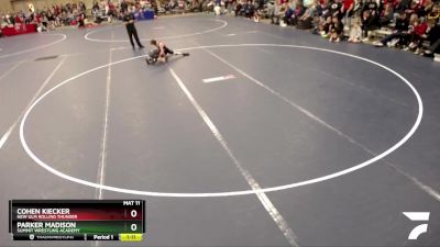 92 lbs Cons. Round 3 - Cohen Kiecker, New Ulm Rolling Thunder vs Parker Madison, Summit Wrestling Academy