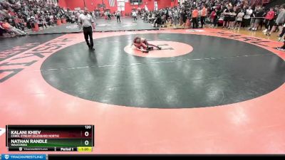 120 lbs Semifinal - Kalani Khiev, Carol Stream (GLENBARD NORTH) vs Nathan Randle, WAUCONDA