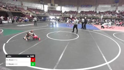 40 lbs Semifinal - Kiah Alcon, Stout Wr Acd vs Yoel Reyes, Widefield WC