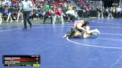 1A-126 lbs Cons. Round 3 - Kaben Morrow, Sioux Central vs Seth Ettleman, Southwest Iowa