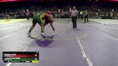 D3-285 lbs Semifinal - Shane Cook, Whitehall HS vs Logan Malonen, Grayling HS