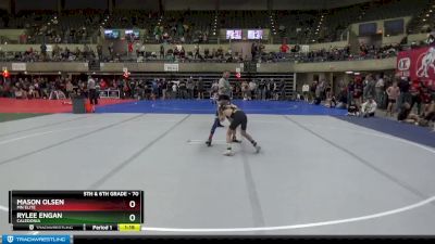 70 lbs Cons. Round 2 - Mason Olsen, Mn Elite vs Rylee Engan, Caledonia