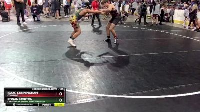 165 lbs Cons. Semi - Isaac Cunningham, Colorado vs Ronan Morton, Cheyenne Mountain Wrestling Club