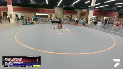 97 lbs Round 3 - Anson Lastinger, Cardinal Wrestling Club vs Braiden Bartlett, 3F Wrestling