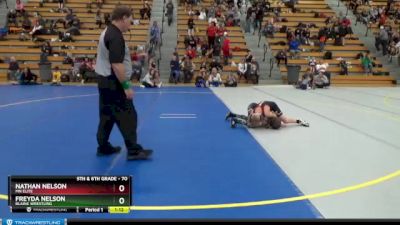 70 lbs Semifinal - Nathan Nelson, MN Elite vs Freyda Nelson, Blaine Wrestling